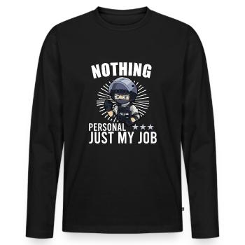 Police Cop Officer Police Office - Men's Premium Organic Long Sleeve Shirt - black - Front - Nico (187cm)