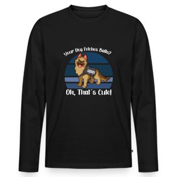 Police Cop Officer Police Office - Men's Premium Organic Long Sleeve Shirt - black - Front - Nico (187cm)