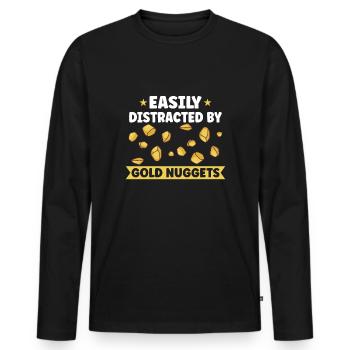 Goldgräber Goldbergbau Goldwaschen Goldmine - Männer Premium Bio Langarmshirt - Schwarz - Vorne - Nico (187cm)