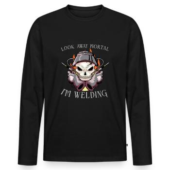 Welder Wife Funny Funny Welding Girlfriend Gift - Männer Premium Bio Langarmshirt - Schwarz - Vorne - Nico (187cm)