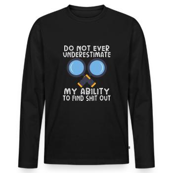 True Crime Murder Spy Crime Intérêt Idée cadeau - T-shirt manches longues Premium bio Homme - noir - Devant - Nico (187cm)