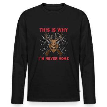 Deer Hunting Hunting Season Buck Hunting - Men's Premium Organic Long Sleeve Shirt - black - Front - Nico (187cm)