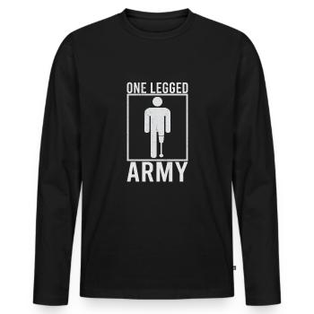 Handicapped Wheelchair Cyborg Leg Arm Amputee - Männer Premium Bio Langarmshirt - Schwarz - Vorne - Nico (187cm)