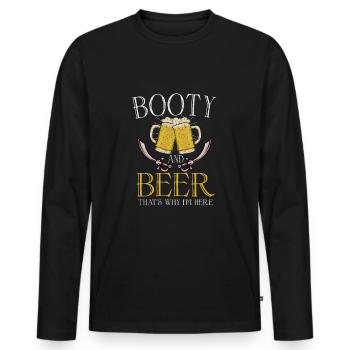 Beer Lover Pirate Pirate Ship Pirate Captain - Männer Premium Bio Langarmshirt - Schwarz - Vorne - Nico (187cm)