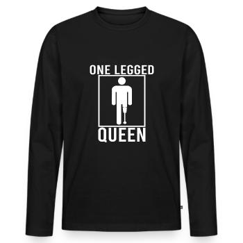 Handicapped Wheelchair Cyborg Leg Arm Amputee - Men's Premium Organic Long Sleeve Shirt - black - Front - Nico (187cm)