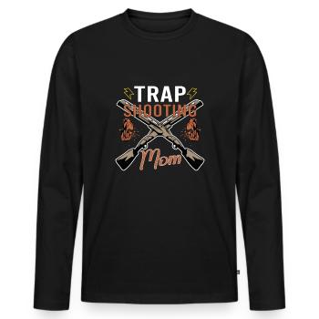 Tontaubenschießen Tontaubenschießen Fallenschießen - Männer Premium Bio Langarmshirt - Schwarz - Vorne - Nico (187cm)