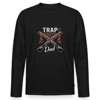 Tontaubenschießen Tontaubenschießen Fallenschießen - Männer Premium Bio Langarmshirt - Schwarz - Vorne - Nico (187cm)
