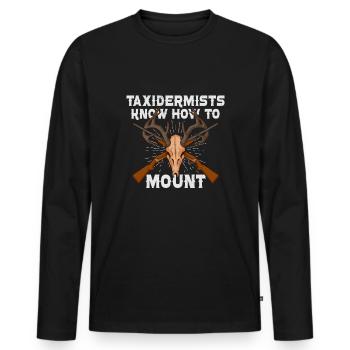 Funny taxidermist taxidermy hunting trophy - Men's Premium Organic Long Sleeve Shirt - black - Front - Nico (187cm)