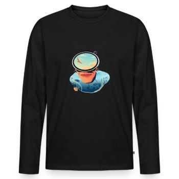 Scuba Diver Scuba Diving Idée cadeau - T-shirt manches longues Premium bio Homme - noir - Devant - Nico (187cm)