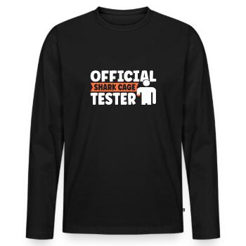Amputation de l’amputation du bras de la main requise - T-shirt manches longues Premium bio Homme - noir - Devant - Nico (187cm)
