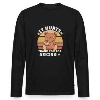 Broken Hand Broken Arm Broken Bones Funny Broken - Men's Premium Organic Long Sleeve Shirt - black - Front - Nico (187cm)