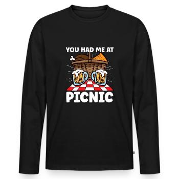 Picnic Lover Picnic Food Basket Picnic Date - Men's Premium Organic Long Sleeve Shirt - black - Front - Nico (187cm)
