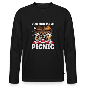 Picnic Lover Picnic Food Basket Picnic Date - Men's Premium Organic Long Sleeve Shirt - black - Front - Nico (187cm)