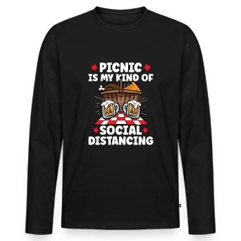 Picnic Lover Picnic Food Basket Picnic Date - Men's Premium Organic Long Sleeve Shirt - black - Front - Nico (187cm)