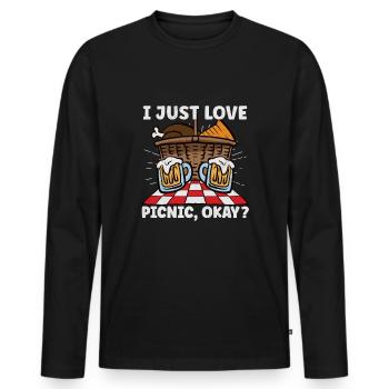 Picnic Lover Picnic Food Basket Picnic Date - Men's Premium Organic Long Sleeve Shirt - black - Front - Nico (187cm)