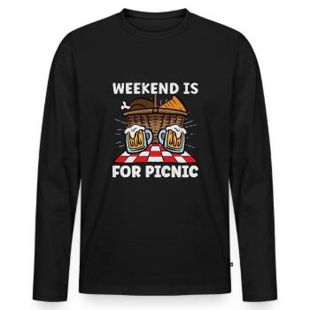 Picnic Lover Picnic Food Basket Picnic Date - Men's Premium Organic Long Sleeve Shirt - black - Front - Nico (187cm)