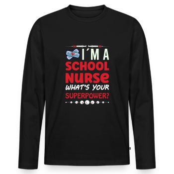 School Nurse Nursing Clinic Medical Stuff - Männer Premium Bio Langarmshirt - Schwarz - Vorne - Nico (187cm)