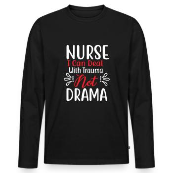Nurse Nursing Clinic Paramedic - Men's Premium Organic Long Sleeve Shirt - black - Front - Nico (187cm)