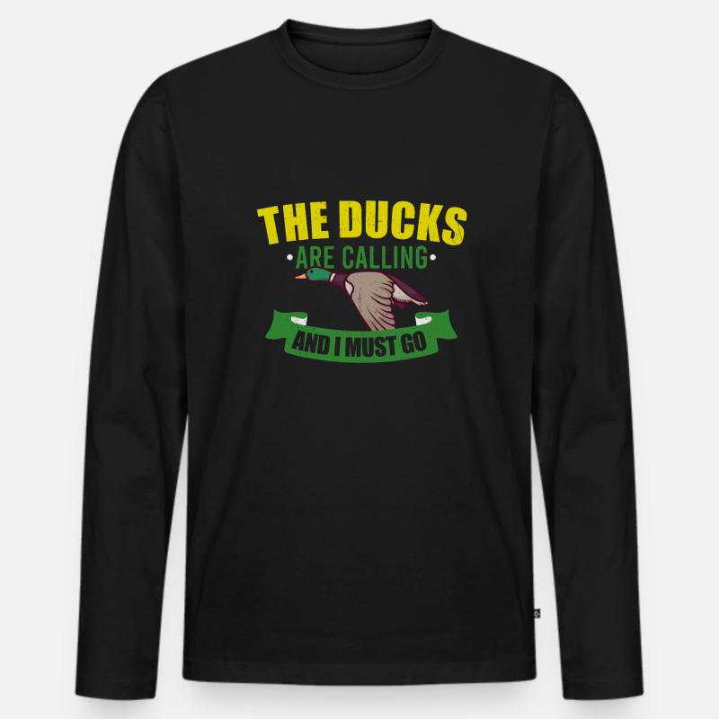 Entenjagd Entenjäger Vogeljagd - Männer Premium Bio Langarmshirt - Schwarz