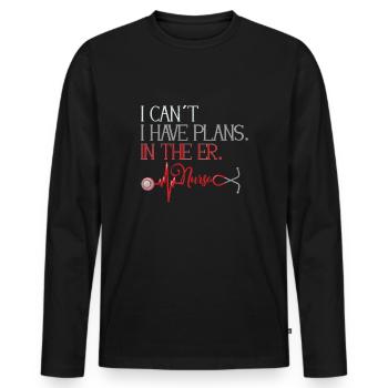 Infirmière Infirmière Infirmière Clinique Paramédicale - T-shirt manches longues Premium bio Homme - noir - Devant - Nico (187cm)