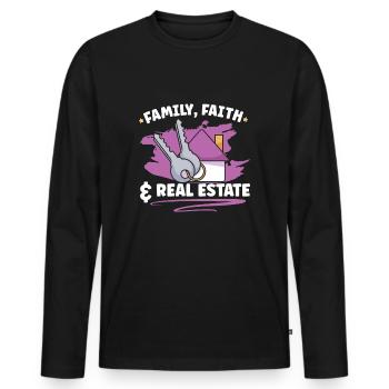 Real Estate Agent Realtor Home Closing Investor - Men's Premium Organic Long Sleeve Shirt - black - Front - Nico (187cm)