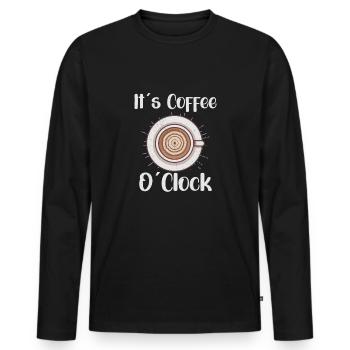 Coffee Lover Caffeine Molecule Java Latte Espresso - Männer Premium Bio Langarmshirt - Schwarz - Vorne - Nico (187cm)