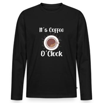 Coffee Lover Caffeine Molecule Java Latte Espresso - Männer Premium Bio Langarmshirt - Schwarz - Vorne - Nico (187cm)