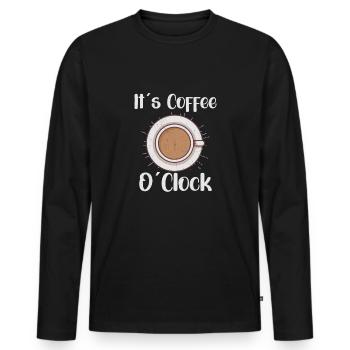 Coffee Lover Caffeine Molecule Java Latte Espresso - Männer Premium Bio Langarmshirt - Schwarz - Vorne - Nico (187cm)