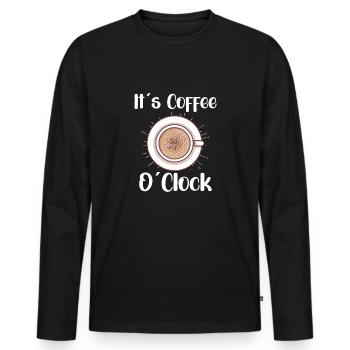 Coffee Lover Caffeine Molecule Java Latte Espresso - Männer Premium Bio Langarmshirt - Schwarz - Vorne - Nico (187cm)