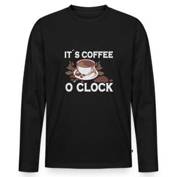 Coffee Lover Caffeine Molecule Java Latte Espresso - Männer Premium Bio Langarmshirt - Schwarz - Vorne - Nico (187cm)
