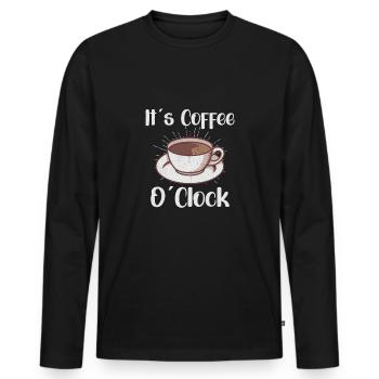 Coffee Lover Caffeine Molecule Java Latte Espresso - Männer Premium Bio Langarmshirt - Schwarz - Vorne - Nico (187cm)