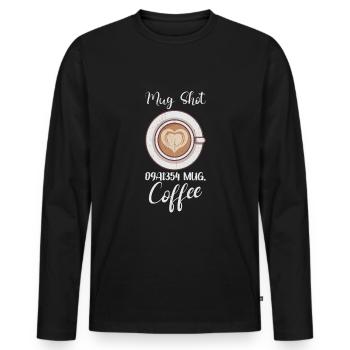 Coffee Lover Caffeine Molecule Java Latte Espresso - Männer Premium Bio Langarmshirt - Schwarz - Vorne - Nico (187cm)