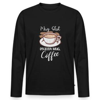 Coffee Lover Caffeine Molecule Java Latte Espresso - Men's Premium Organic Long Sleeve Shirt - black - Front - Nico (187cm)