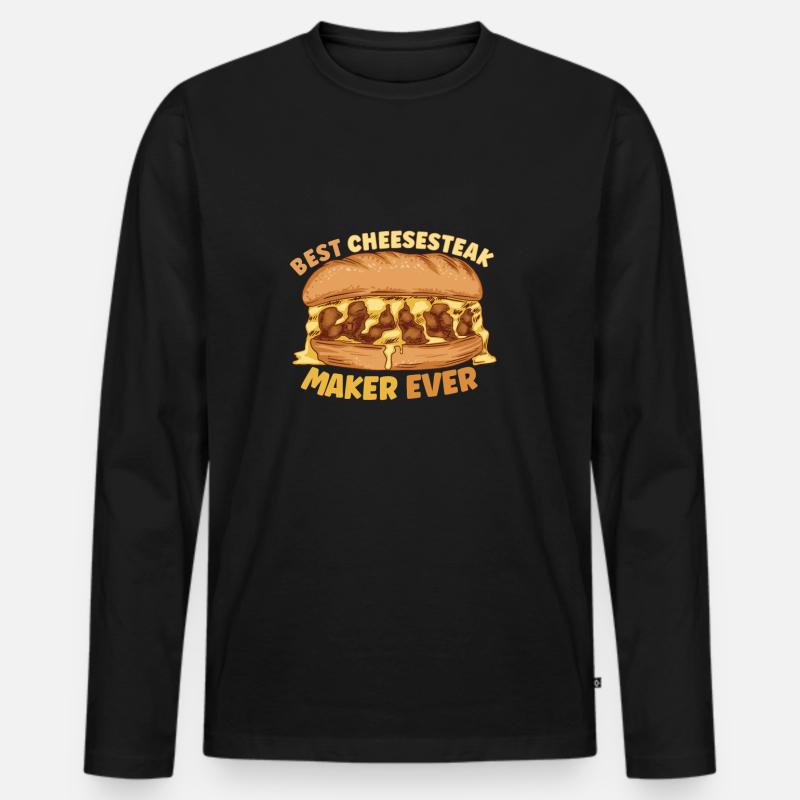 Cheesesteak Cheesesteak Rolls Philly Cheesesteak - Männer Premium Bio Langarmshirt - Schwarz