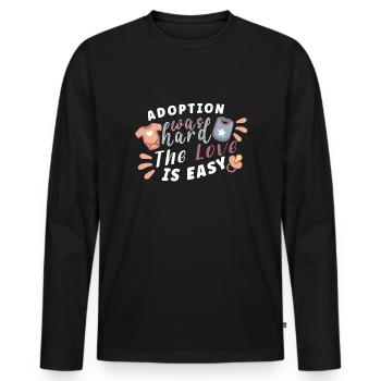 Lustige Adoptions-adoptions-tagesgeschenke - Männer Premium Bio Langarmshirt - Schwarz - Vorne - Nico (187cm)
