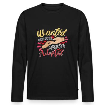 Lustige Adoptions-adoptions-tagesgeschenke - Männer Premium Bio Langarmshirt - Schwarz - Vorne - Nico (187cm)