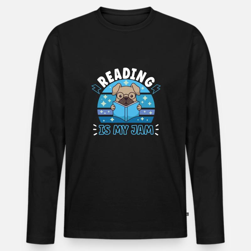 Buchleser Leseliteratur Bücherwurm Geschenkidee - Männer Premium Bio Langarmshirt - Schwarz