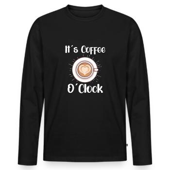 Coffee Lover Caffeine Molecule Java Latte Espresso - Männer Premium Bio Langarmshirt - Schwarz - Vorne - Nico (187cm)