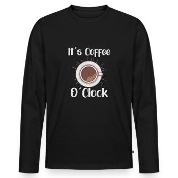 Coffee Lover Caffeine Molecule Java Latte Espresso - Männer Premium Bio Langarmshirt - Schwarz - Vorne - Nico (187cm)