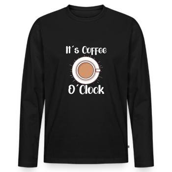Coffee Lover Caffeine Molecule Java Latte Espresso - Männer Premium Bio Langarmshirt - Schwarz - Vorne - Nico (187cm)