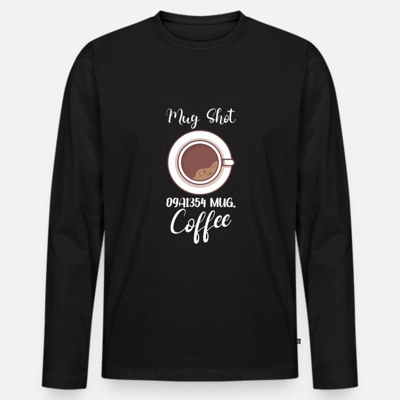 Coffee Lover Caffeine Molecule Java Latte Espresso Men's Premium Organic Long Sleeve Shirt