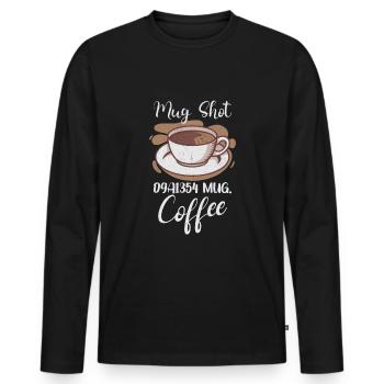 Coffee Lover Caffeine Molecule Java Latte Espresso - Männer Premium Bio Langarmshirt - Schwarz - Vorne - Nico (187cm)