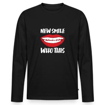 Bretelles Orthodontiste Bretelles sur la bouche - T-shirt manches longues Premium bio Homme - noir - Devant - Nico (187cm)