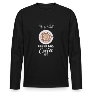 Coffee Lover Caffeine Molecule Java Latte Espresso - Männer Premium Bio Langarmshirt - Schwarz - Vorne - Nico (187cm)