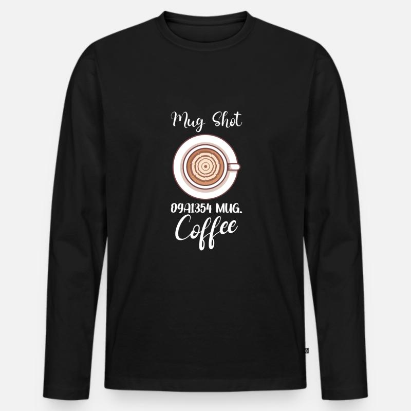 Coffee Lover Caffeine Molecule Java Latte Espresso Men's Premium Organic Long Sleeve Shirt