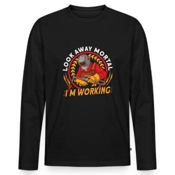 Welder Funny Funny Welding Gift - Männer Premium Bio Langarmshirt - Schwarz - Vorne - Nico (187cm)