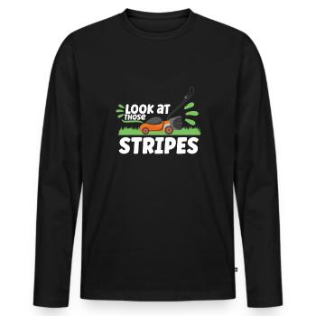 Garden Plants Gardener Lawn Mowing Leaf Blowers - Men's Premium Organic Long Sleeve Shirt - black - Front - Nico (187cm)