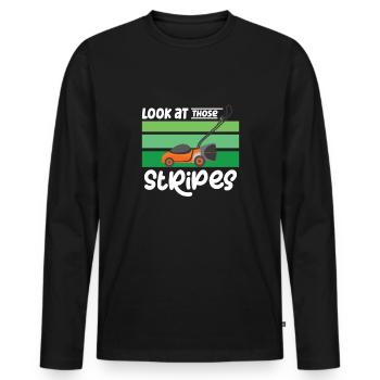 Garden Plants Gardener Lawn Mowing Leaf Blowers - Men's Premium Organic Long Sleeve Shirt - black - Front - Nico (187cm)