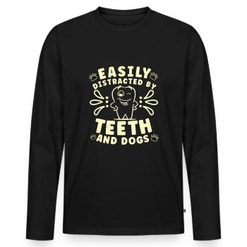 Dentist Dental Hygienist Gift Idea: Forbidden Love - Men's Premium Organic Long Sleeve Shirt - black - Front - Nico (187cm)