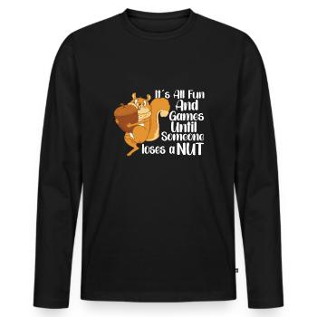 Funny Squirrel Fan Squirrel Lover Chipmunk Addict - Männer Premium Bio Langarmshirt - Schwarz - Vorne - Nico (187cm)